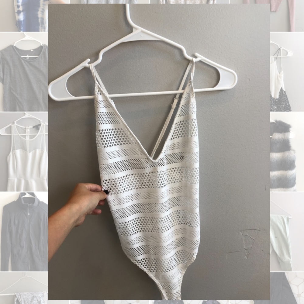 White mesh bodysuit